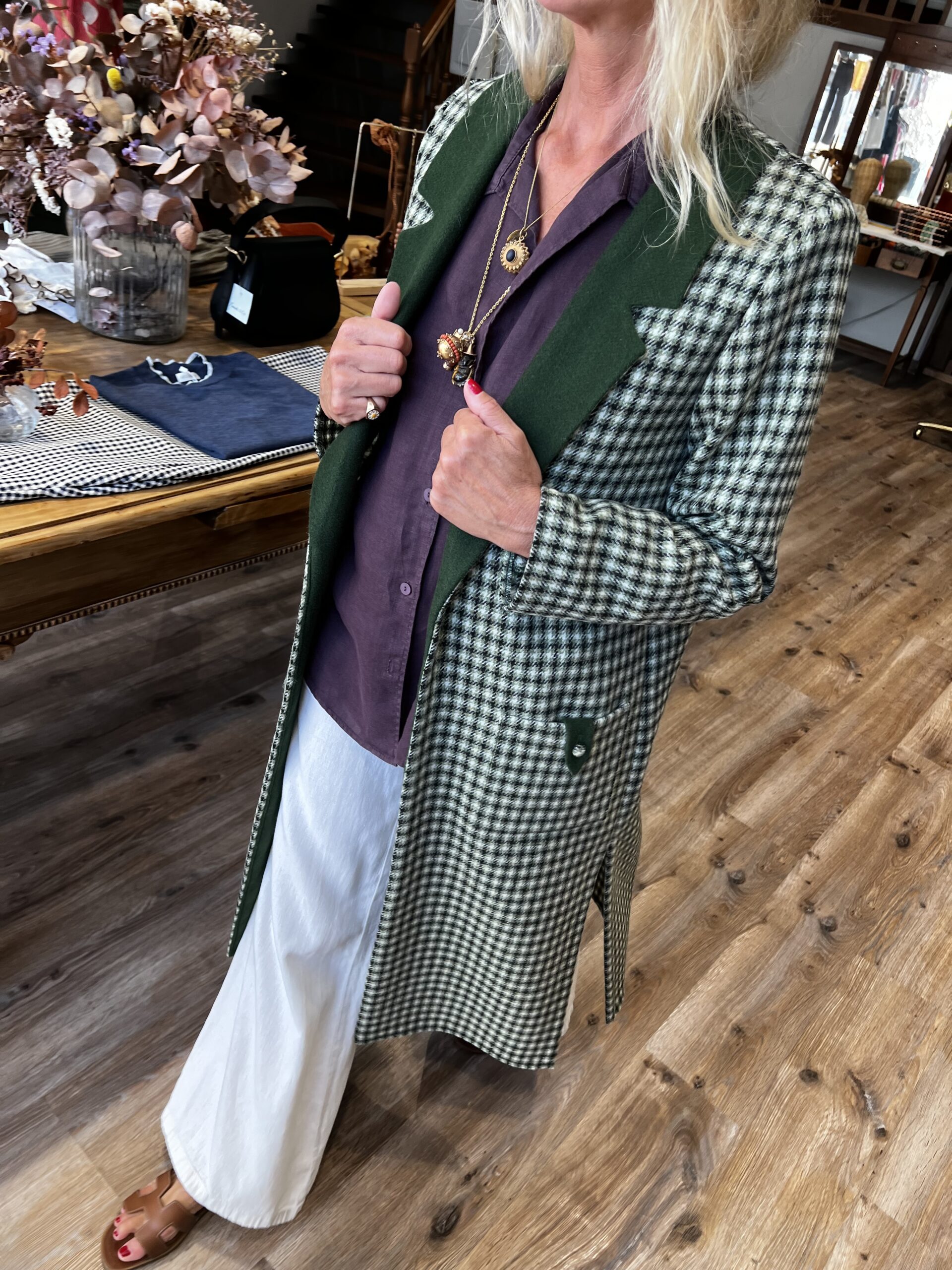 Blazer cuadro verde