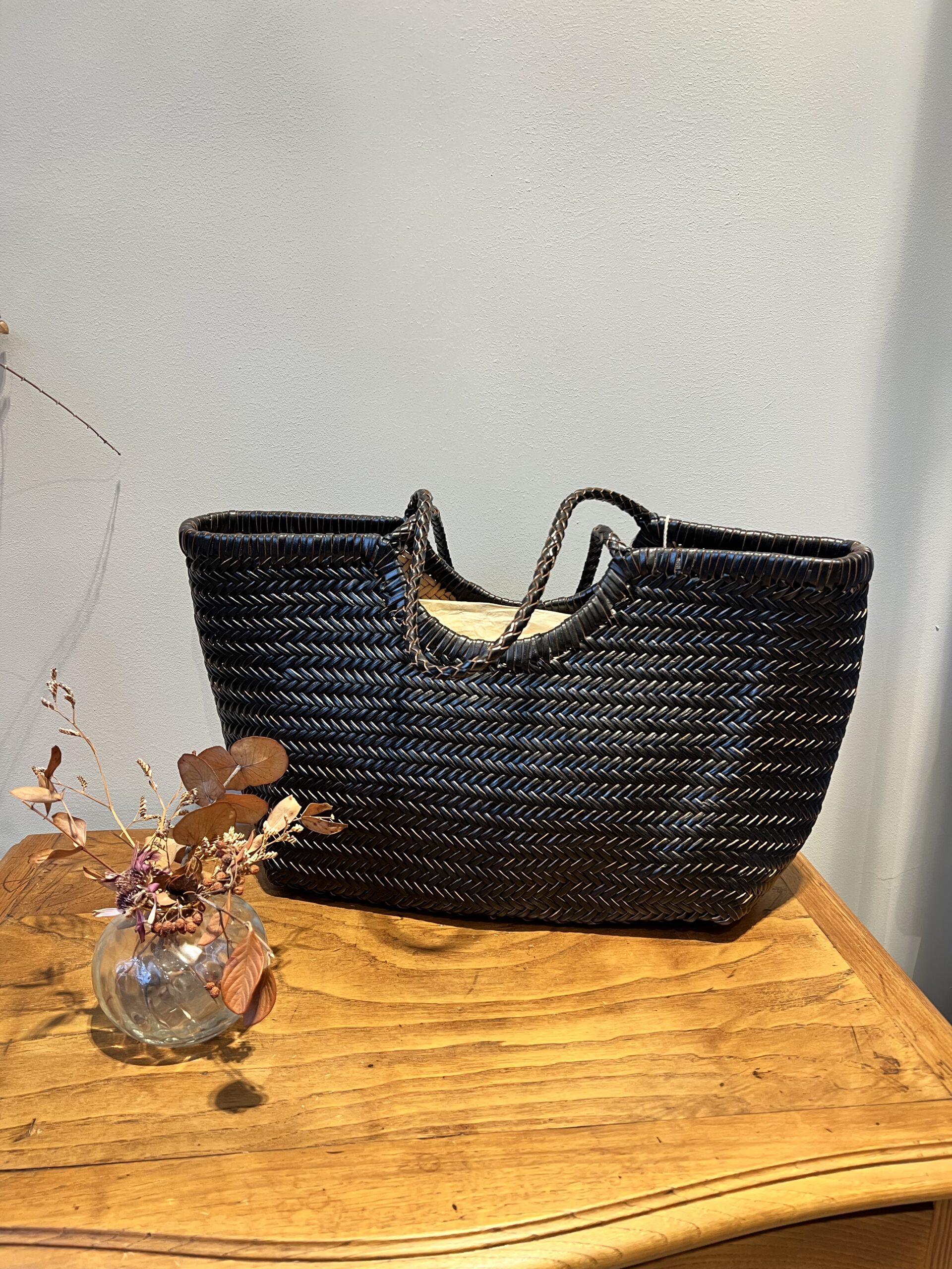 Bolso trenzado choco grande