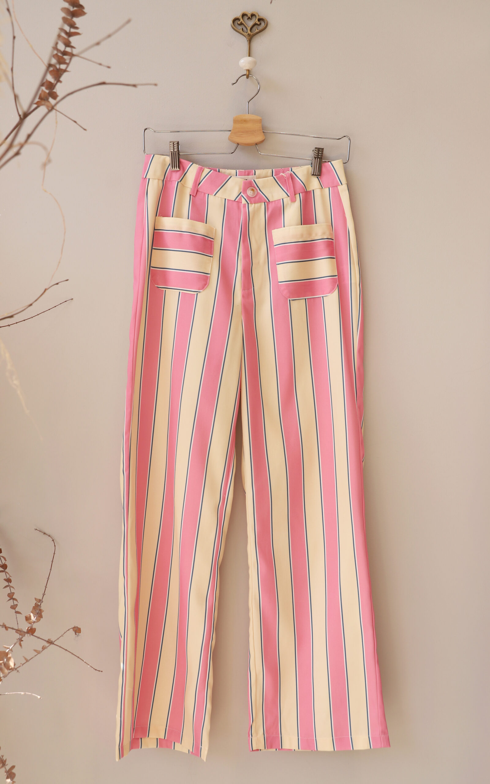 Pantalón rayas Rosa